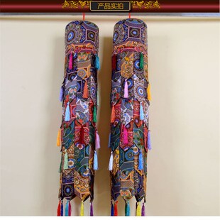 速发饭式幢幡宝盖 民族风居家藏店装饰彩五彩尖角幢五布筒1米