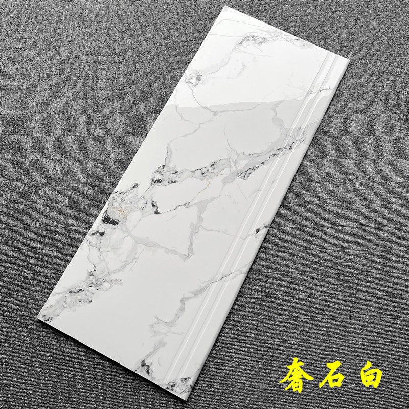 速发1.2米楼梯踏步瓷砖圆弧边一体釉加工防滑台阶板灰色仿大理石