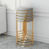 速发加子家餐轻奢钢腿凳简约商用布艺凳厚高圆凳时尚 用桌板凳 经典