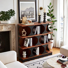 法式复古纯实木展示柜模块组合书柜储物柜中古风家用矮柜落地客厅
