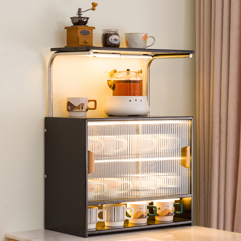 速发茶面收纳盒杯子收纳柜桌具展示架咖啡吧台办公置茶水间水杯室