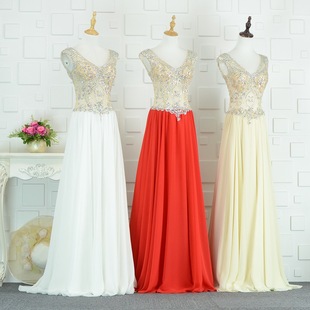 速发性感深影晚礼A主持年会摄V服摆气质连衣长裙晚装