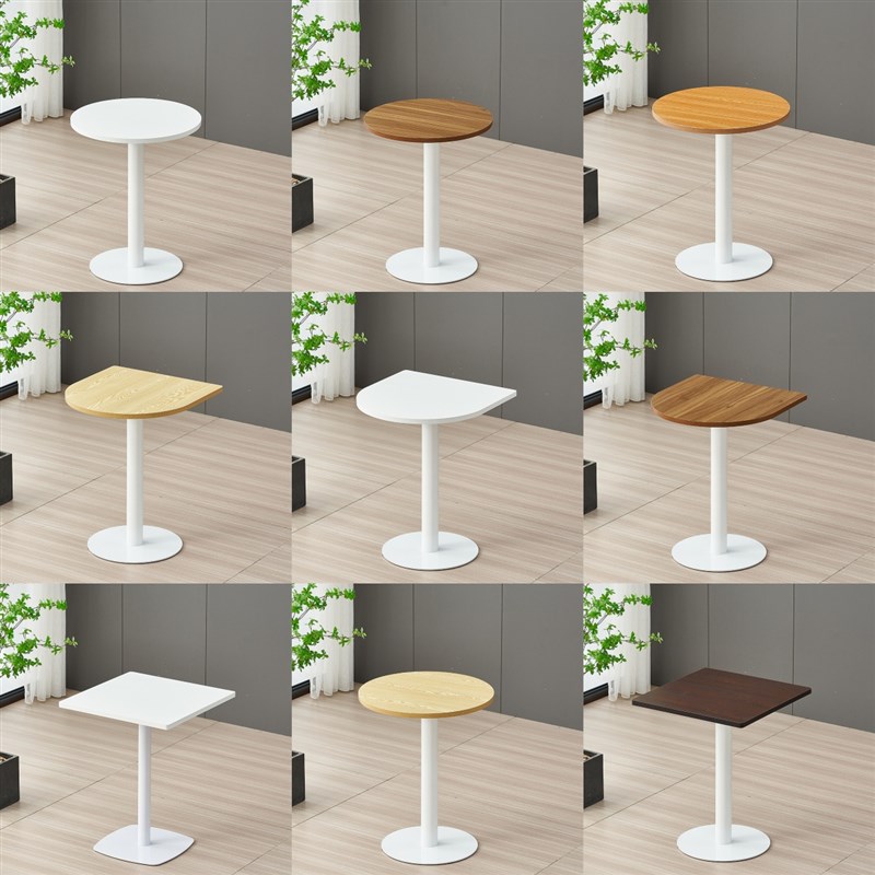 速发轻奢简约商用小圆桌子会客接待洽奶休闲谈圆店咖啡桌茶形台方