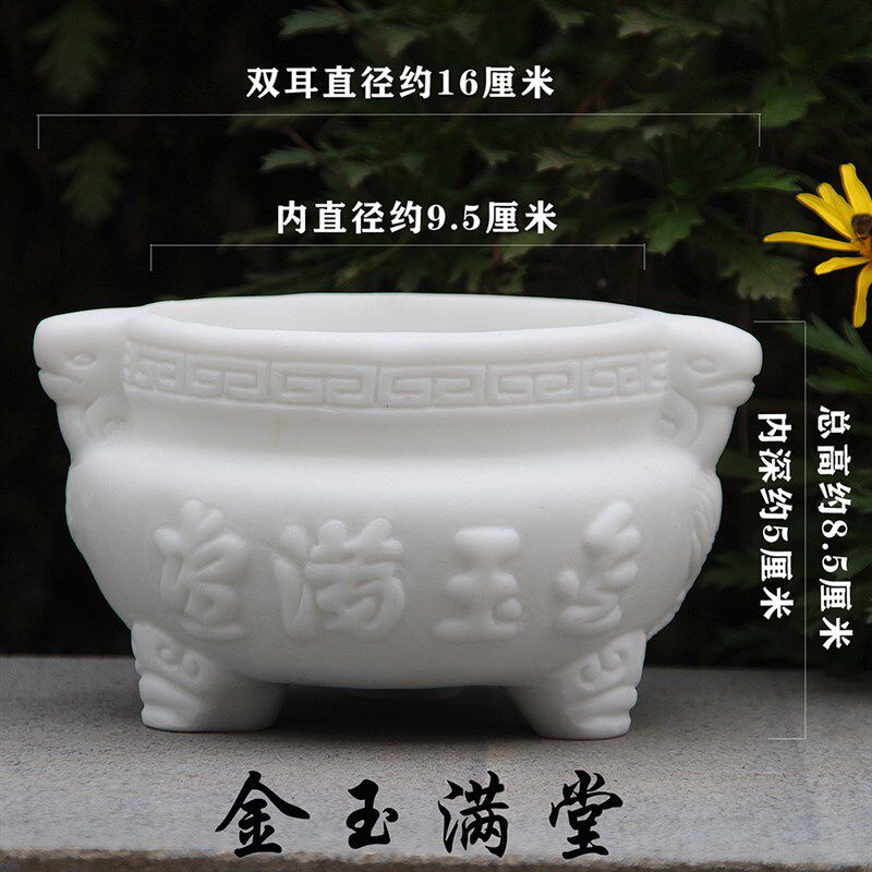 速发石雕香炉仿汉白玉花瓶祭祀墓地祭拜装饰供奉墓前狮子花瓶摆件