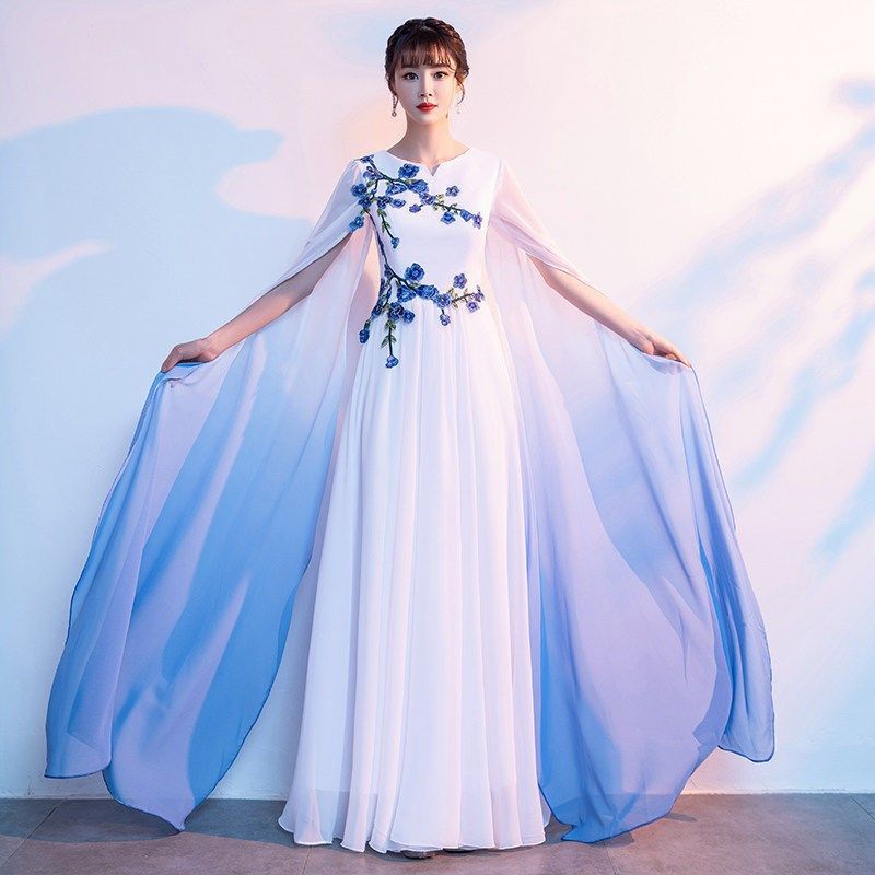 速发合唱出长裙古筝演服服中国风大合唱团开场舞服礼红歌比赛服装