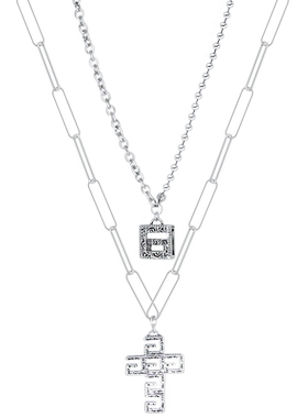 苏心银多层毛衣链女潮款冷淡风