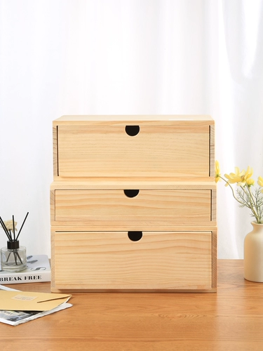 Настольная прямоугольная коробка для хранения из натурального дерева, индивидуальная деревянная коробка, делается под заказ