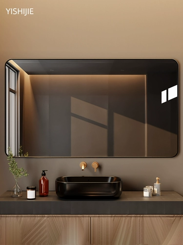 Зеркало Стена Стена -главная спальня для ванной комнаты в ванной комнате, висящая стена -стиль легкая роскошная роскошная высокий уровень высокого уровня зеркало на высоком уровне