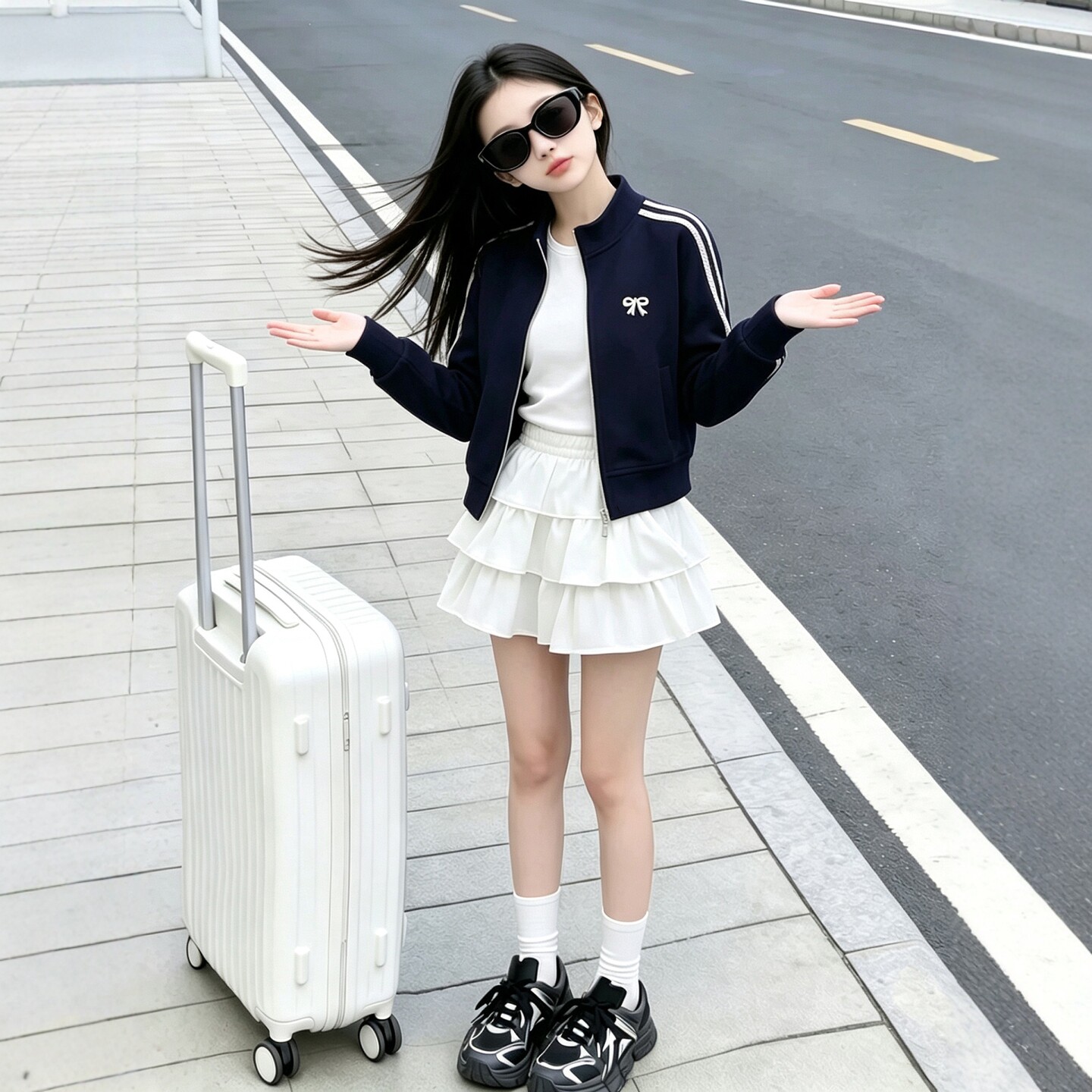 女童棒球服短外套2026春季新款洋气时髦运动服立领拉链衫中大儿童