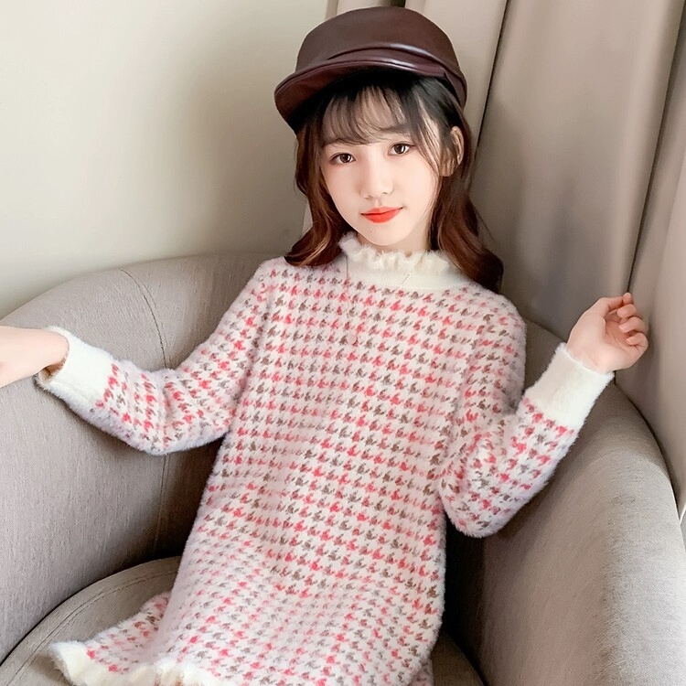 毛衣女童洋气马海毛针织衫