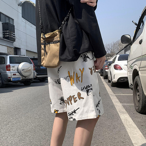 短裤男港风五分裤潮牌中裤夏季宽松休闲沙滩裤DK77-P35图片