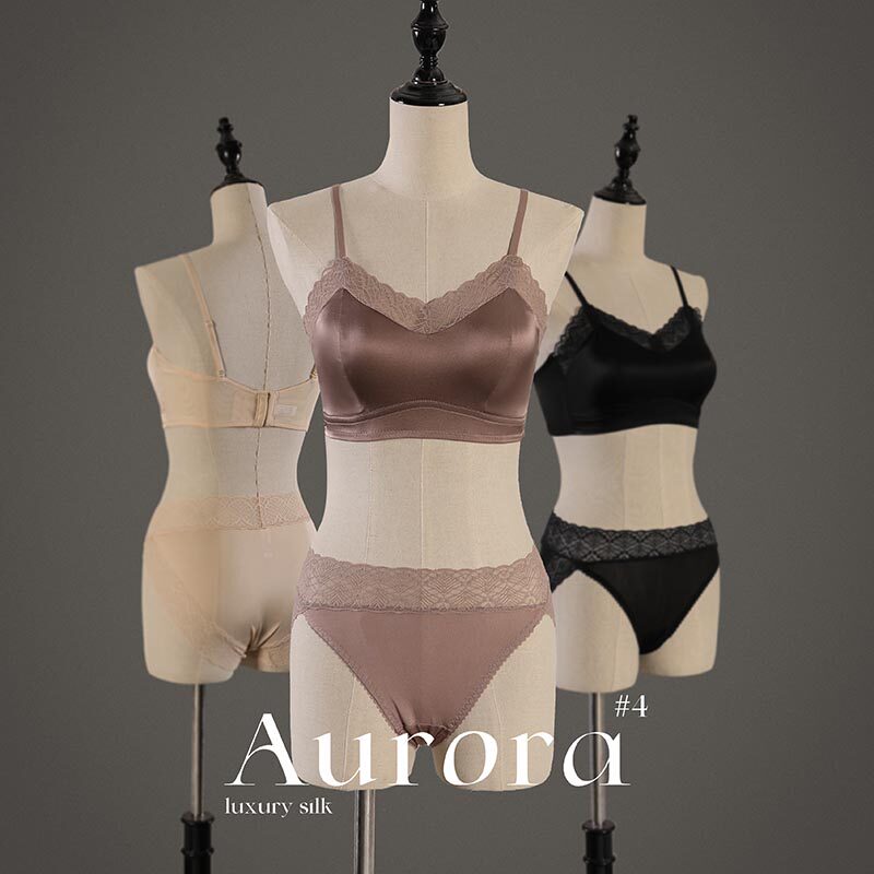 高端奢华19姆米真丝素绉缎6a桑蚕丝性感蕾丝文胸 内裤女内衣套装