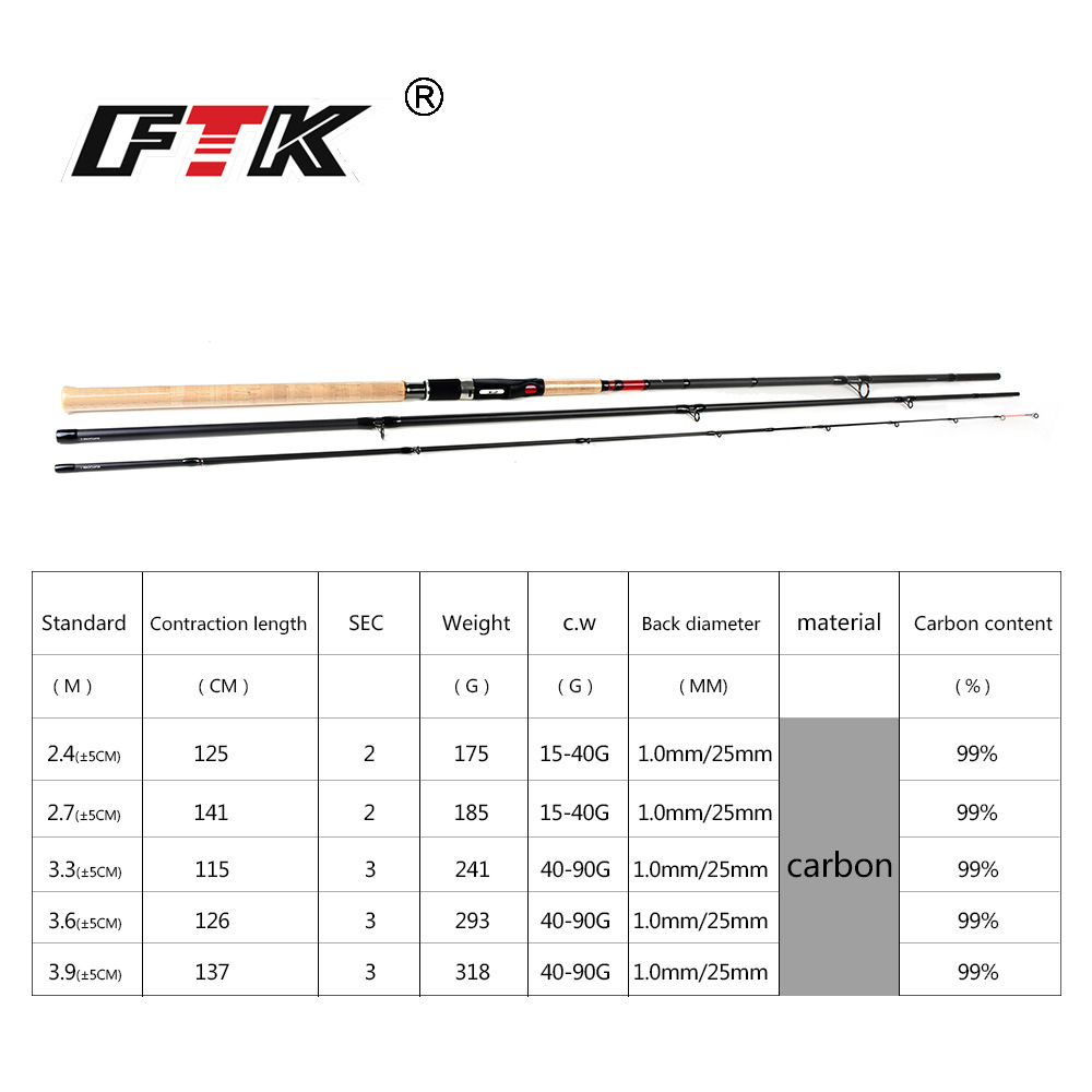 FTK碳素远投双调性钓竿