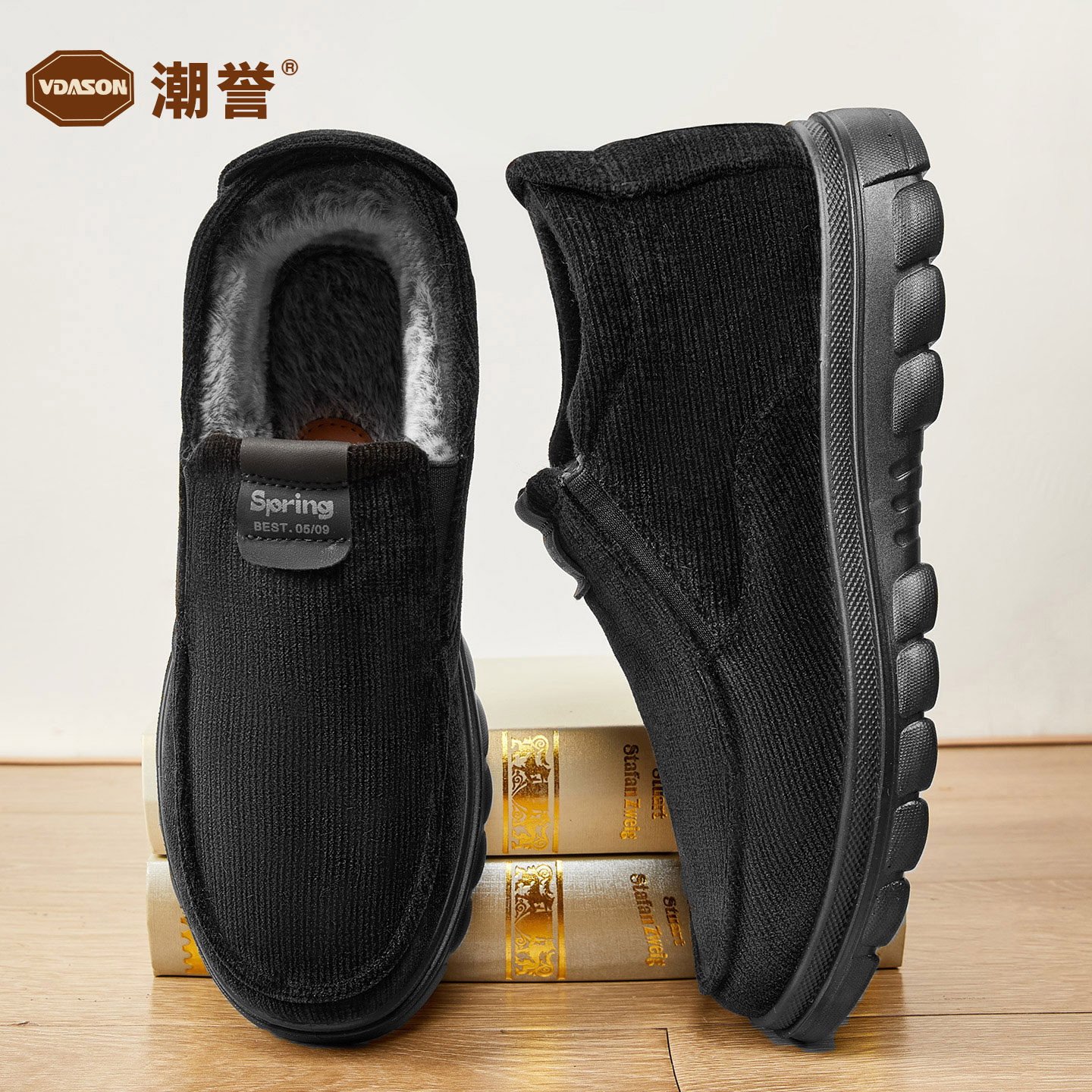 冬季老北京布鞋男士高帮加绒加厚保暖轻便中老年防寒爸爸羊毛棉鞋