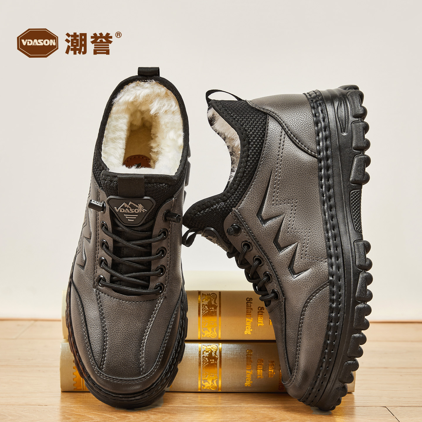 冬季棉鞋男款2025新款高帮羊毛鞋加绒加厚中老年保暖防水防滑男鞋