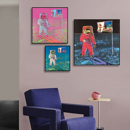 安迪沃霍尔AndyWarhol作品装饰画客厅美国宇航员登月波普艺术挂画