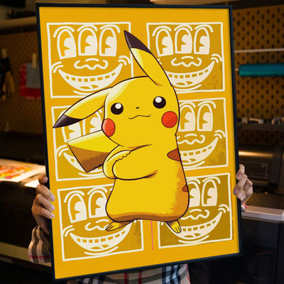 DeathNYC皮卡丘挂画客厅太阳花画