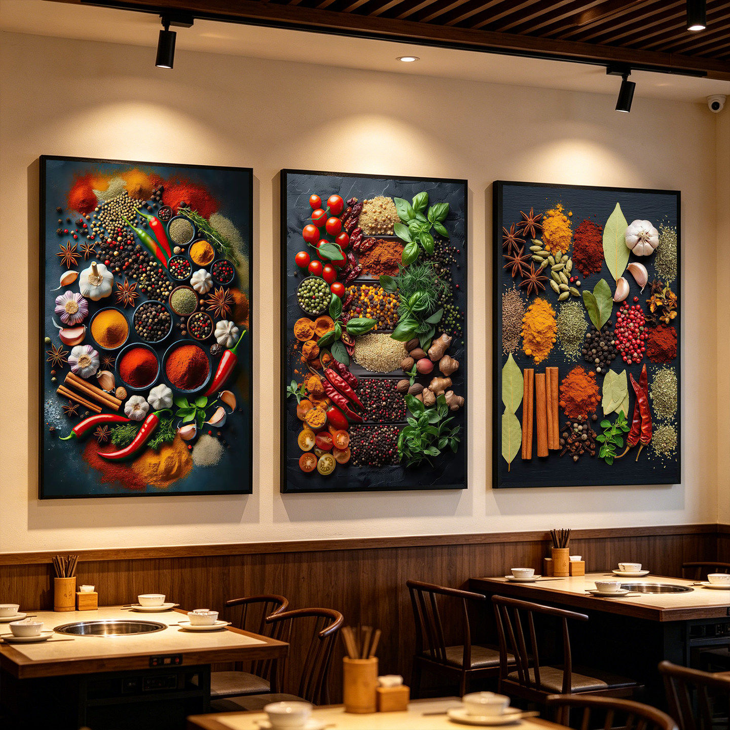 火锅店香料美食海报装饰画现代挂画川菜饭店麻辣烫餐厅布置墙壁画