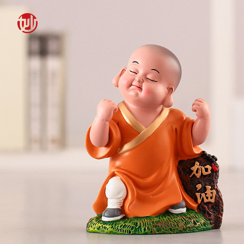 妙工坊励志禅意小和尚工位摆件