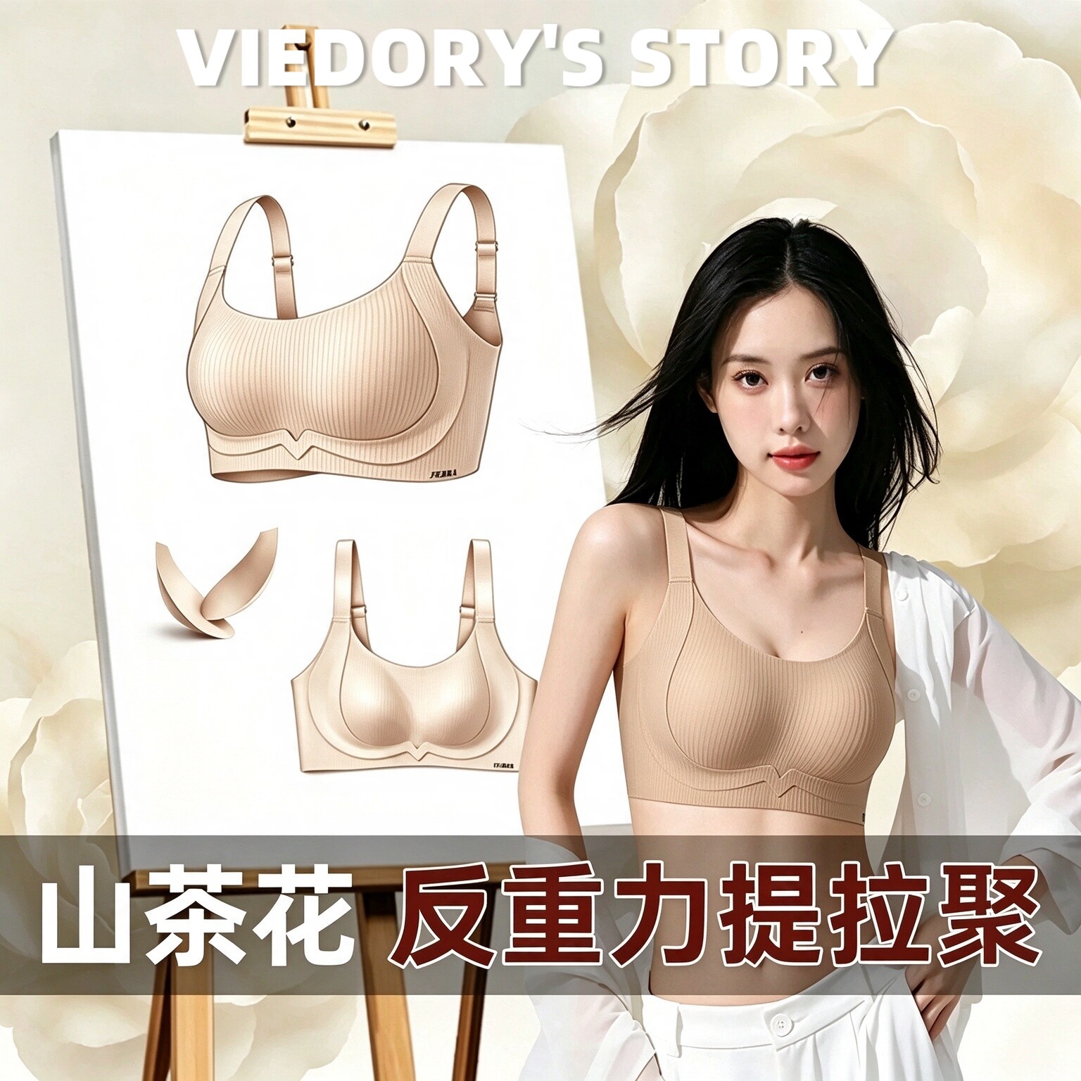 维多利亚无痕大胸显小运动文胸女