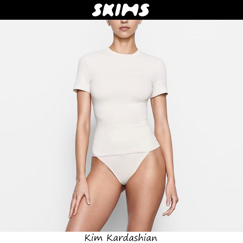 官方正品美国skims短袖卡戴珊Cotton Jersey易梦玲同款棉上衣t恤