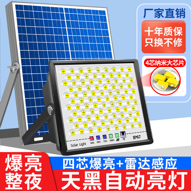 2025新款太阳能户外庭院灯家用强光室外品牌感应投光室内照明路灯