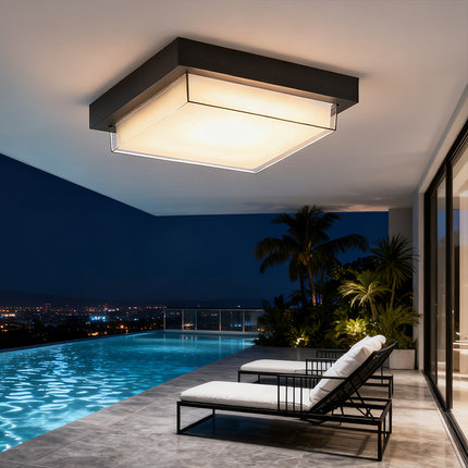 户外吸顶灯防水阳台防蚊虫入户大门室外过道别墅庭院led吸顶灯