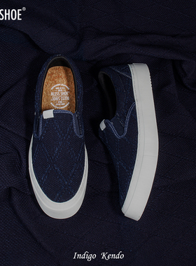 BLESS SHOE Special edition－ KENDO slip on蓝染懒人鞋休闲板鞋