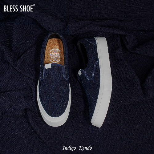 BLESSSHOE天然蓝染低帮懒人鞋