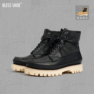 SHOE 靴男工装 Hunting 固特异工艺加厚牛皮猎装 靴 Boots BLESS