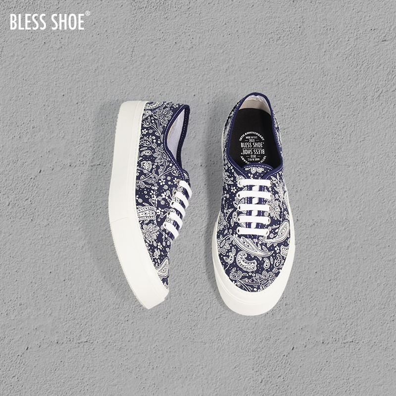 手工制作复古风低帮帆布休闲板鞋