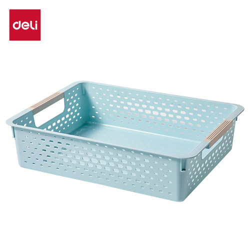 得力网状公文篮文件篮文件筐A4收纳筐收纳盒文件架子资料整理栏多层文件篮pb112