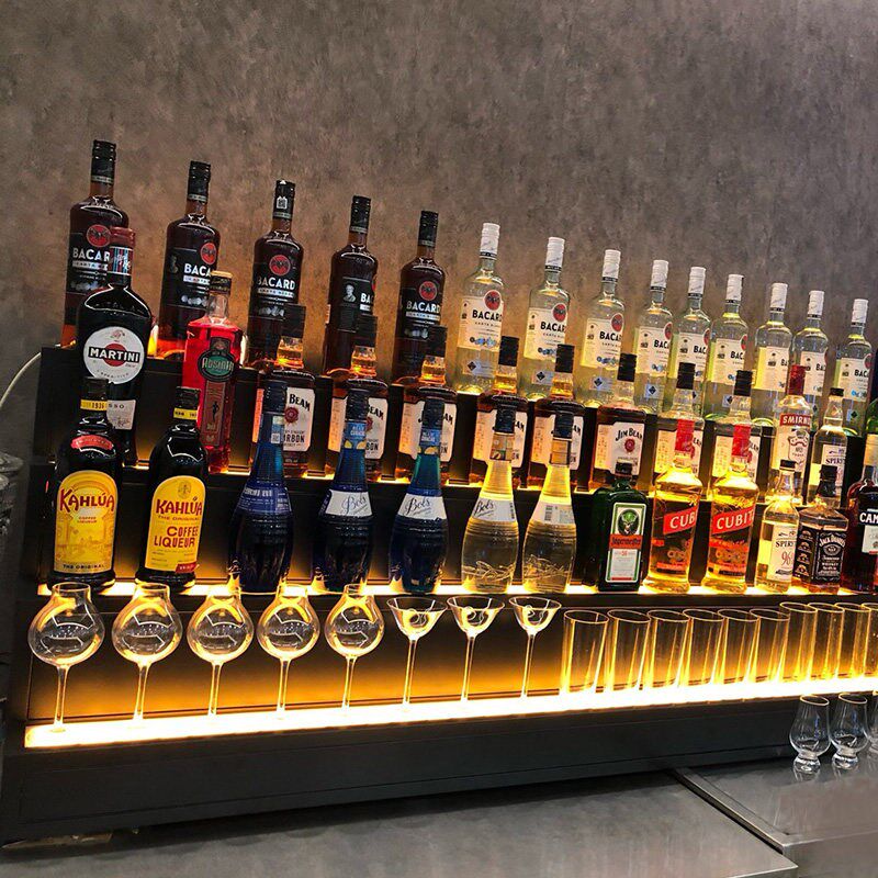 速发红酒柜酒吧吧台背景客厅置物架威士忌酒架餐厅靠墙时尚酒水展