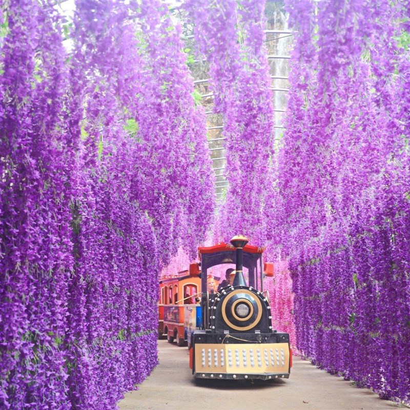 速发厂家直销仿真紫藤花豆花假花吊顶花藤婚庆景区装饰婚庆
