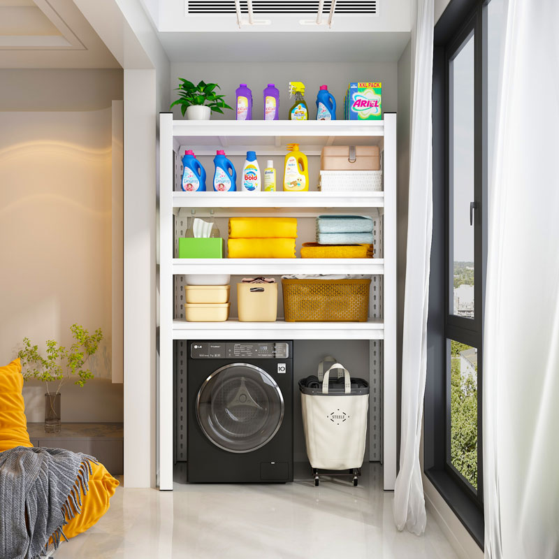 速发下空式滚潮洗衣机上方收纳置物架台架所马桶防筒全钢货厕储物