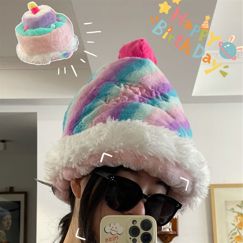 速发儿童日翻生日快糕帽毛绒玩具创意生翻蛋乐圣诞老人礼物
