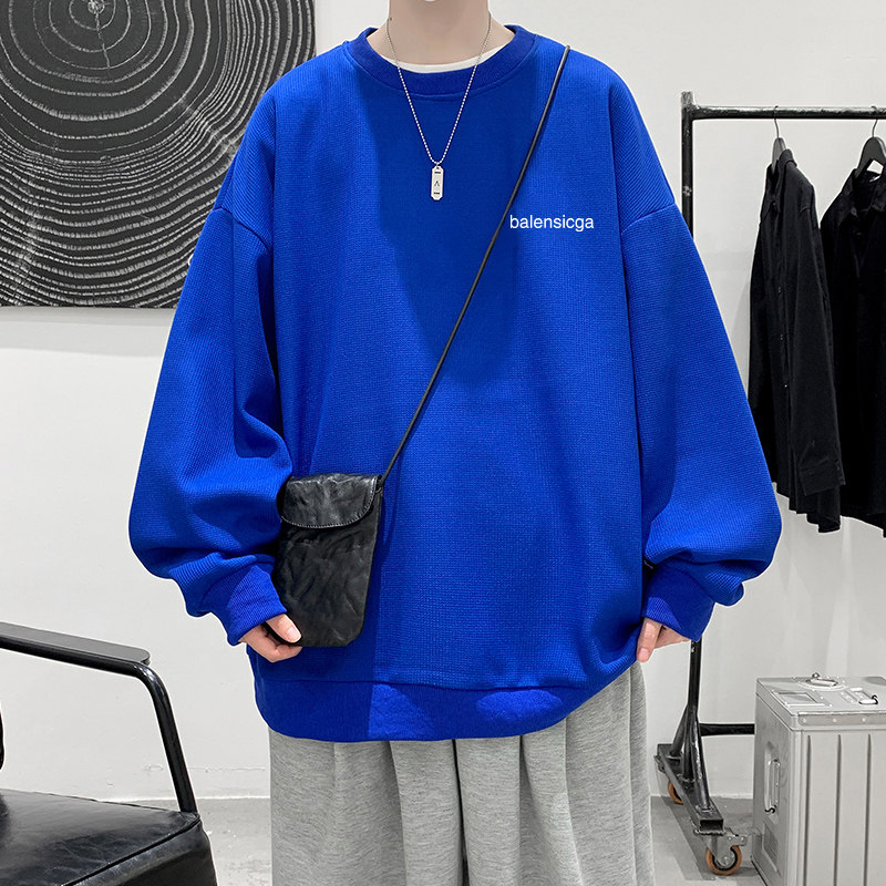 速发克莱因男秋衣蓝生港风宽松休闲上衣春秋早卫百搭外套