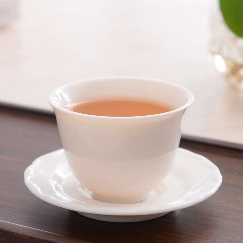 速发茶艺茶道表演功夫茶杯品茗杯杯垫茶杯托陶瓷白瓷茶具品香闻香
