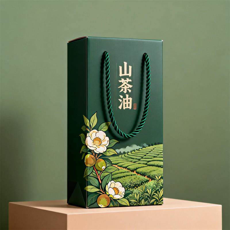 现货10个山茶油手提礼盒现货橄榄油核桃油两瓶装包装X盒食用植物