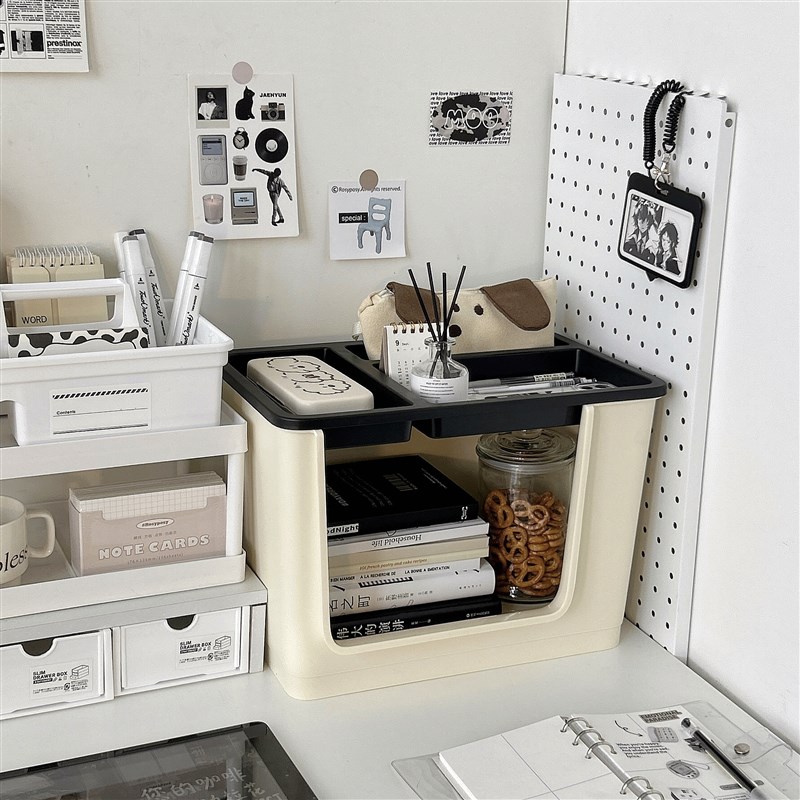 速发桌面收纳盒包地可移动小推车置物架料公室学生文具书落塑办分