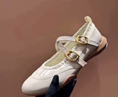 平底鞋 STELLA 新款 浅口一字带圆头单鞋 LUNA平底复古玛丽珍鞋 夏季