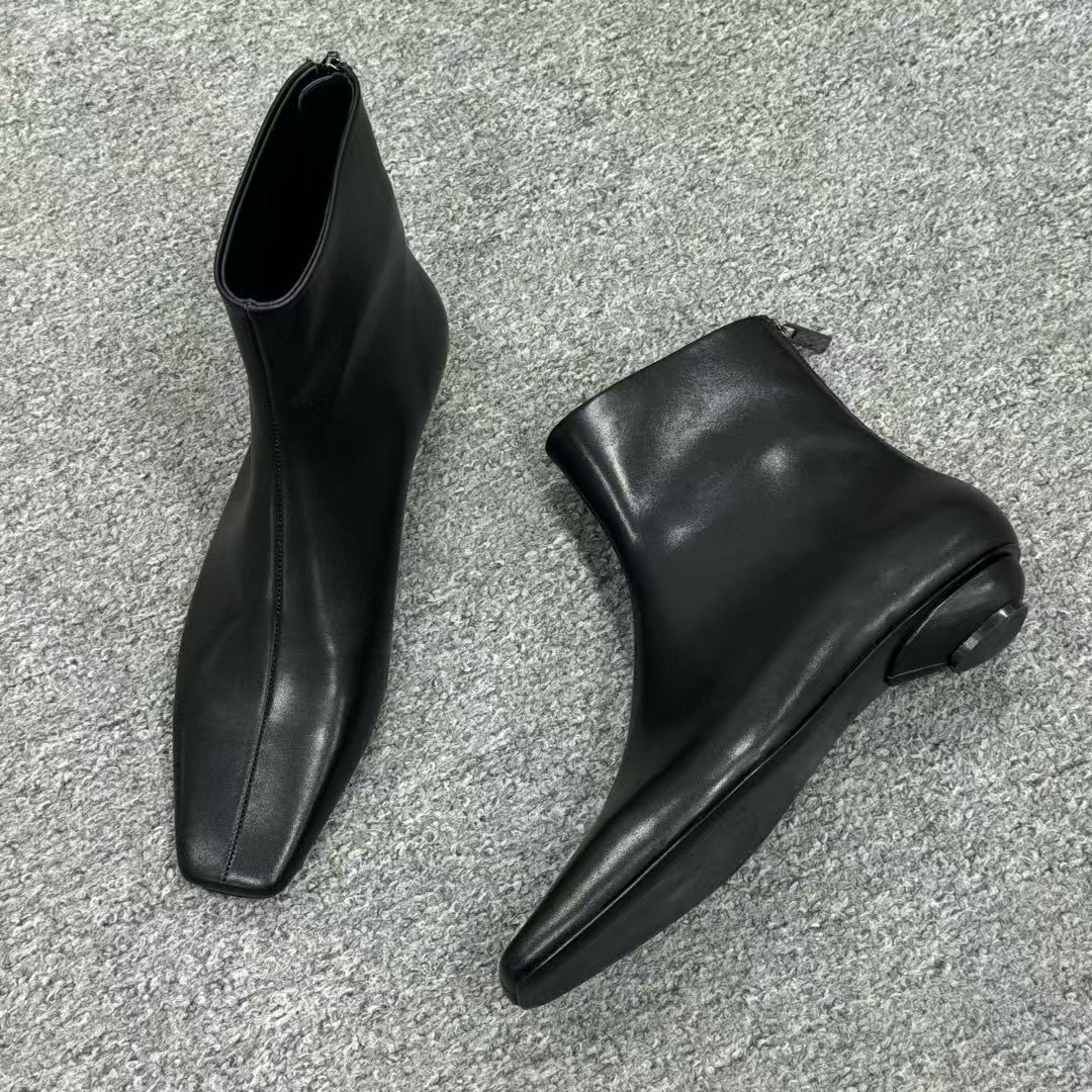 STELLALUNA新款百搭中筒低跟方头