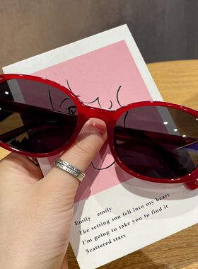 韩系红色墨镜新款太阳镜防紫外线