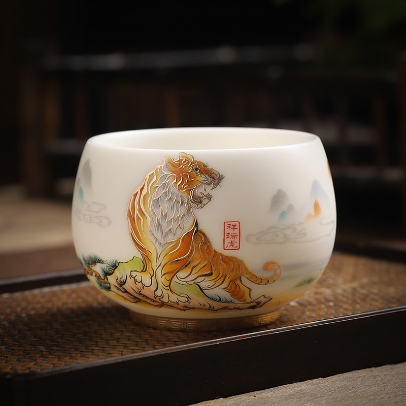 速发轻奢茶杯个人专用功夫茶具品茗杯主人杯单杯中式手工单只茶碗
