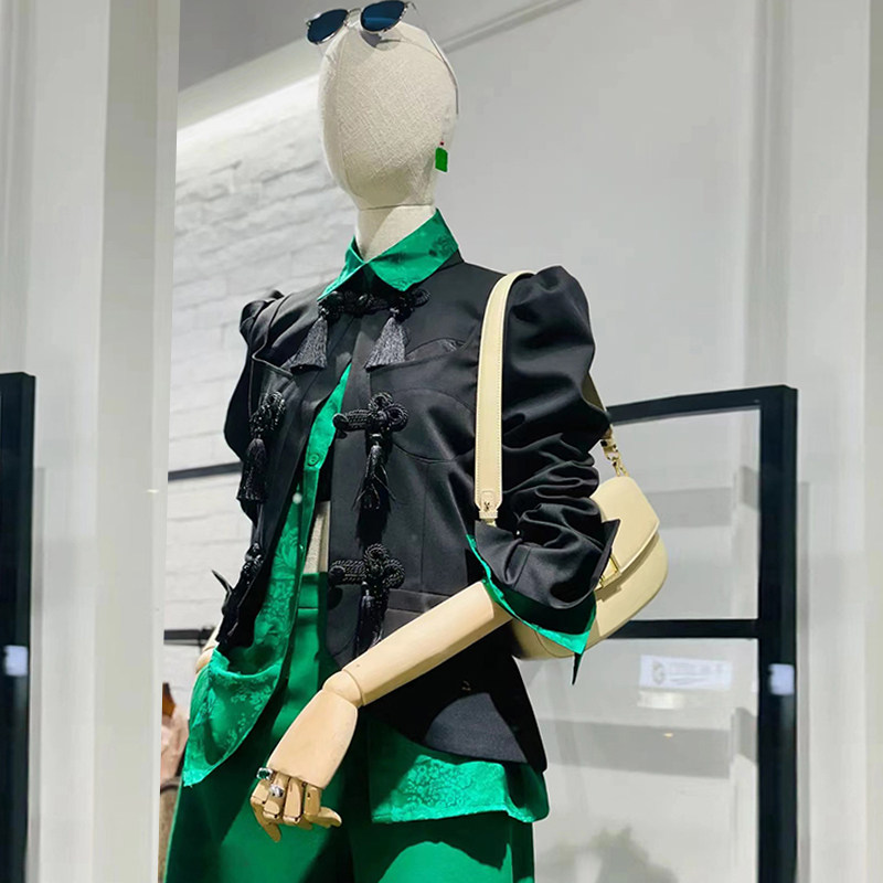 速发高档服装店橱窗模特道具半身竹节麻挂件人台装展示架假人全身