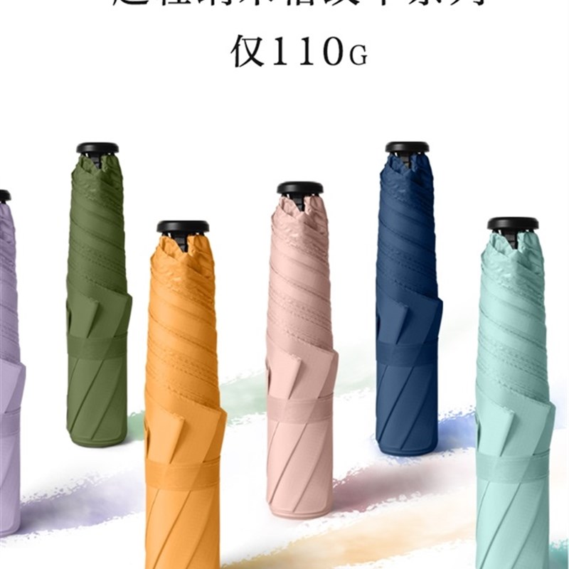 速发超轻碳纤维108克二两羽毛小巧便携晴雨两用礼品伞太折叠伞