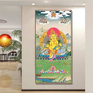 速发黄财神挂画招五进宝桌源广进装饰画财色财神供财背景墙财务室