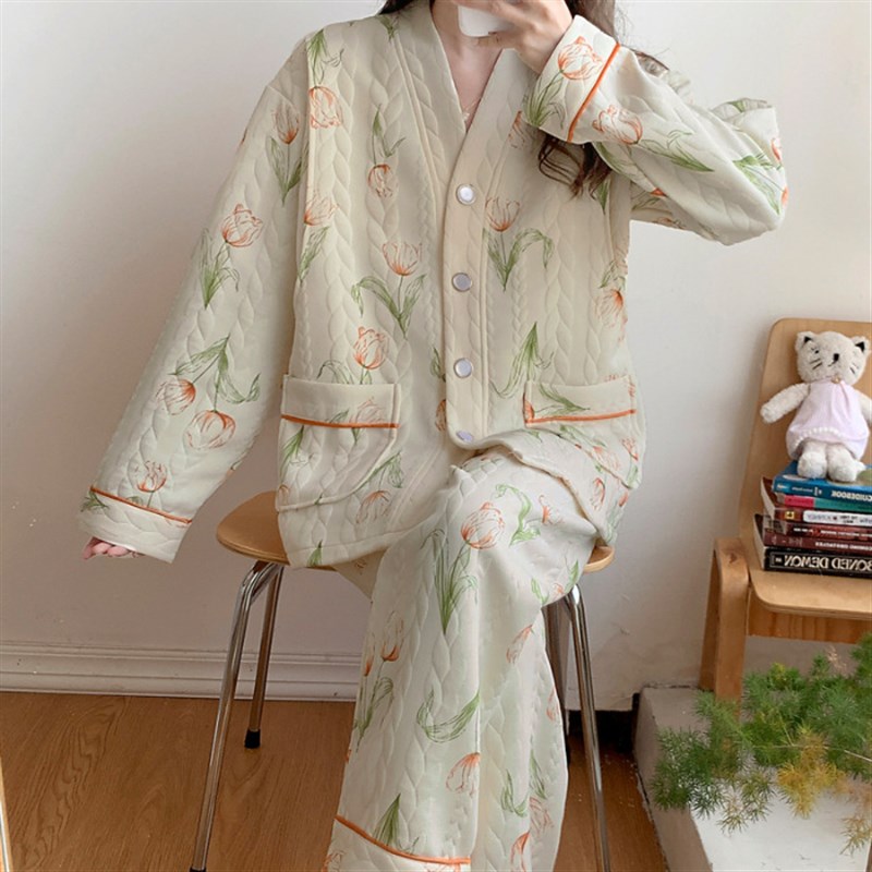 速发月子服秋冬产后母乳睡衣孕妇产妇哺乳春秋外0月份1穿空气棉
