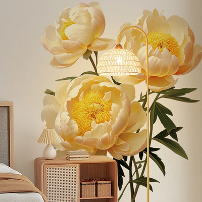 速发植物墙贴纸装饰贴纸画墙画厅粘墙纸客自卧室房背间景风遮丑贴