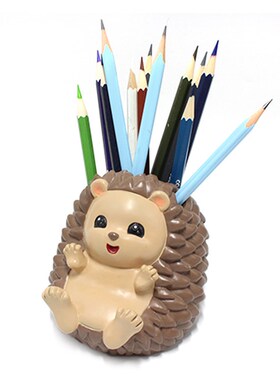 速发跨境新款刺猬型筒物件创意树脂动摆造笔手机架装饰品